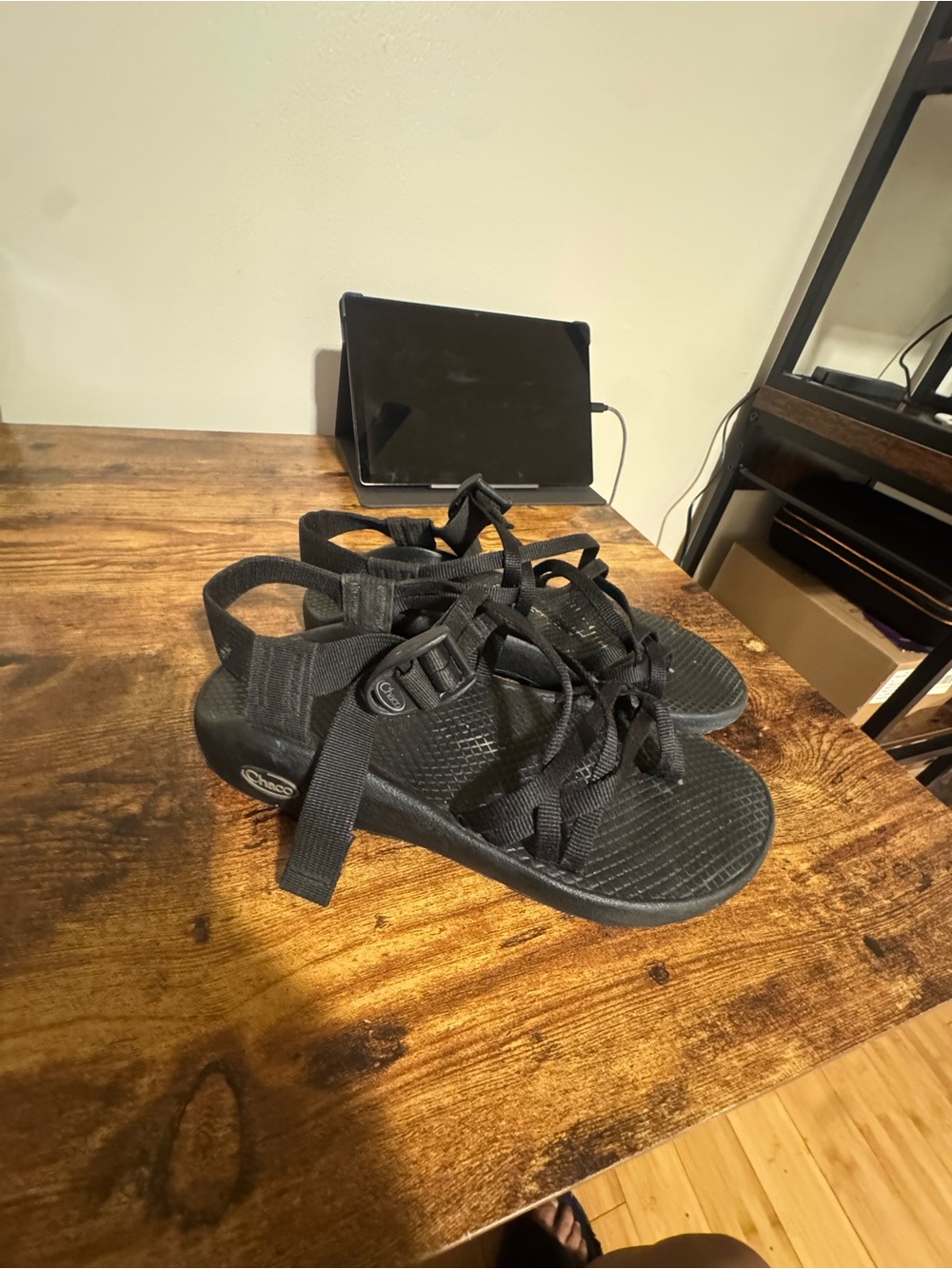 Chaco Women's Black Lace-Up Sport Sandals